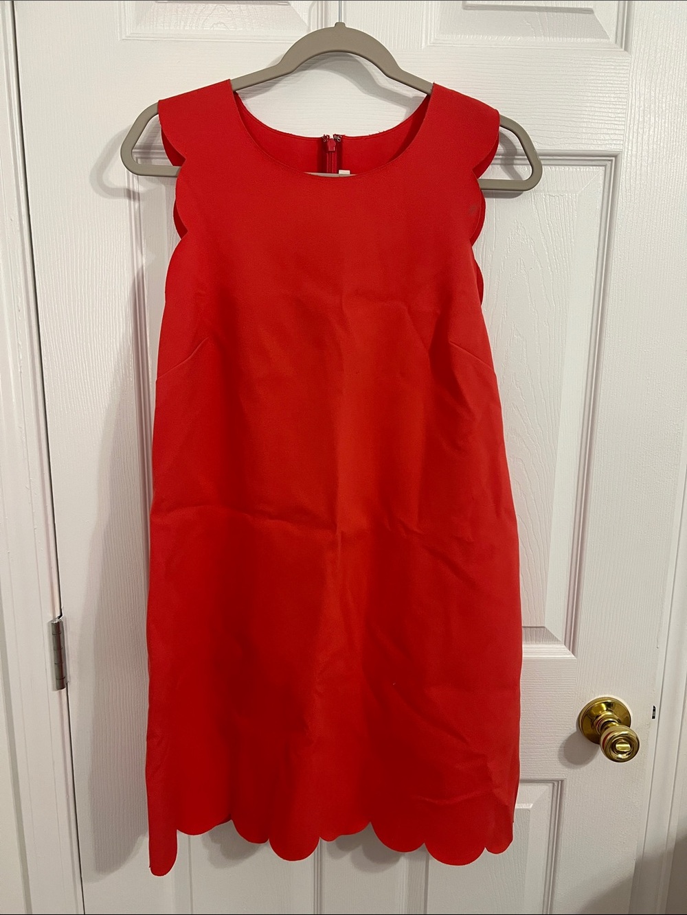 J. Crew Womens Scallop-Edge Sleeveless Dress